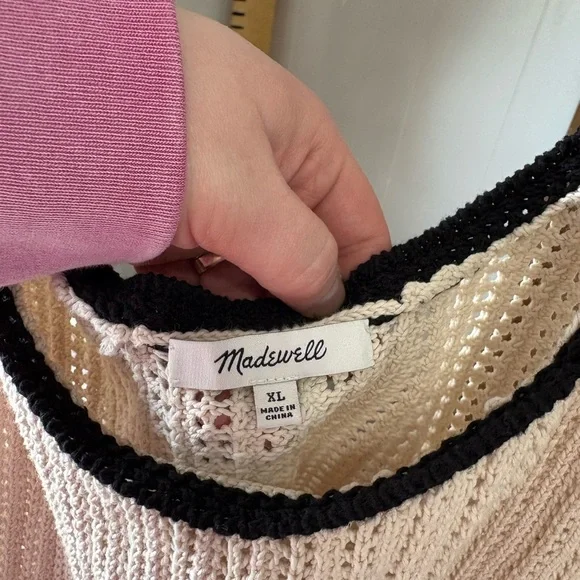 Madewell Beige Knit Tank with Black Trim - Picture 10 of 12